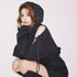 Shoulder cutout sequin sweatshirt setup